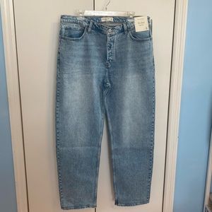 NWT Abercrombie and Fitch High Rise The Dad Jeans with button fly 16L